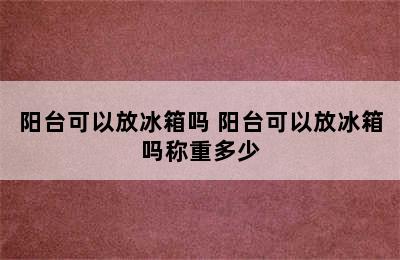 阳台可以放冰箱吗 阳台可以放冰箱吗称重多少